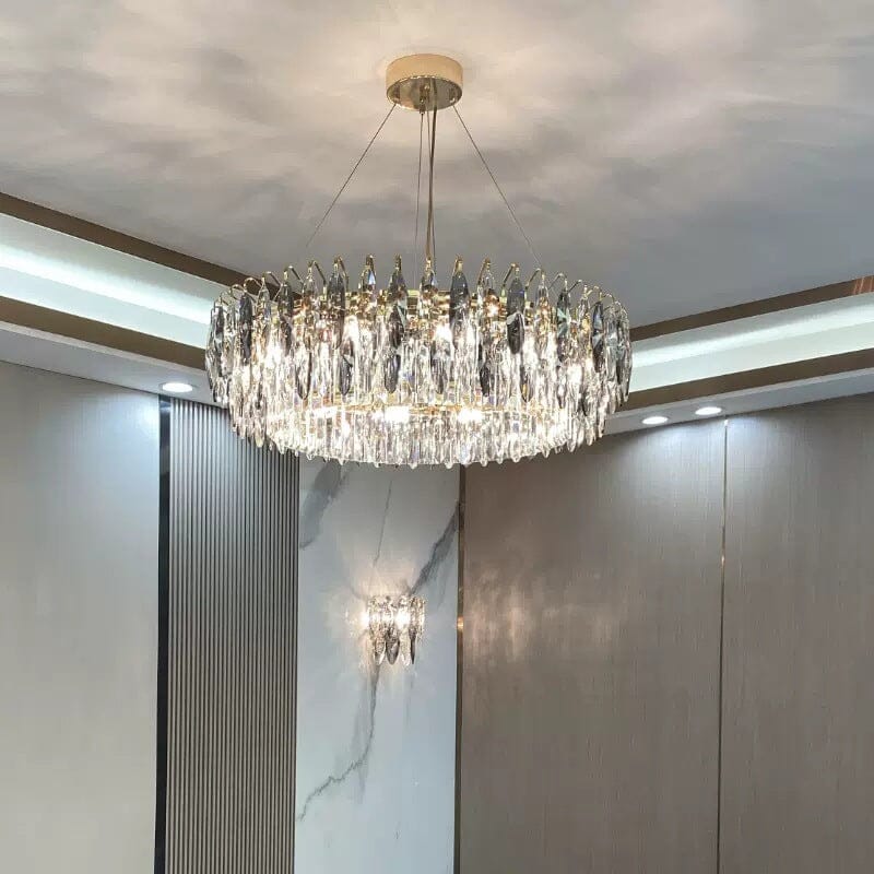 Crystal Chandelier Neutral Light Shade Option