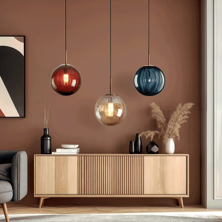 Bubble Glass Pendant Light Installed for Kitchen Lighting | OroDwell