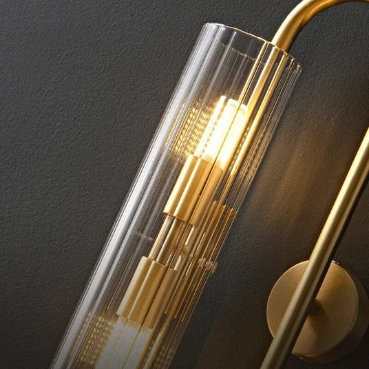 Vintage modern wall light with glass shade