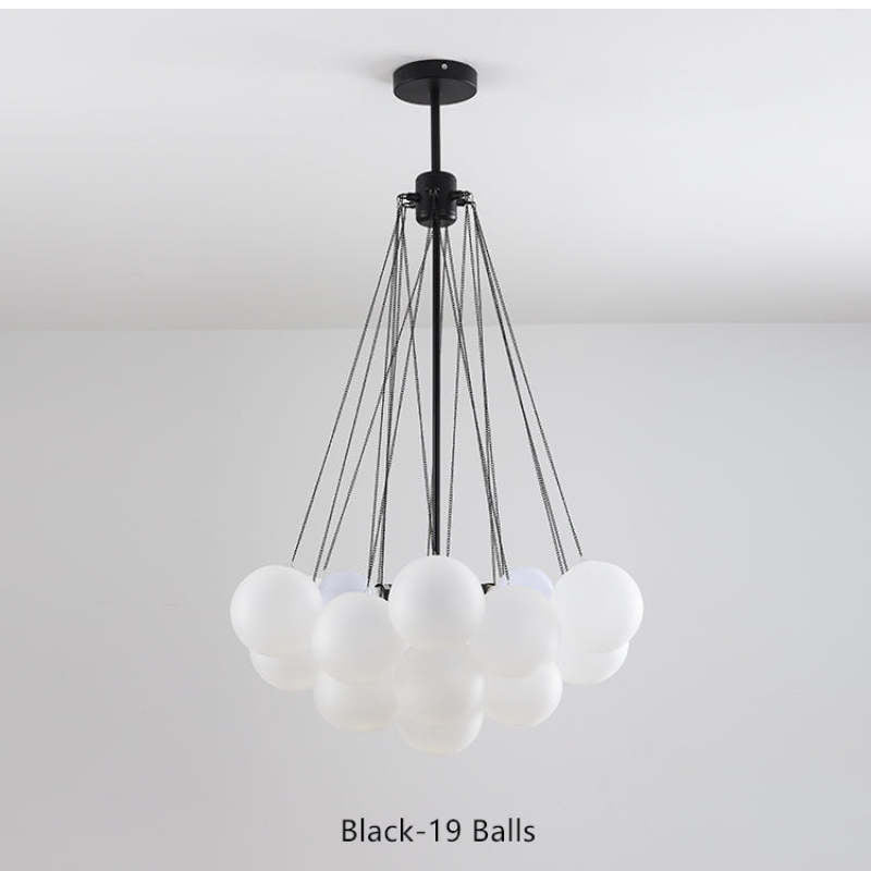 Metal and glass hanging lamp with chic contemporary look