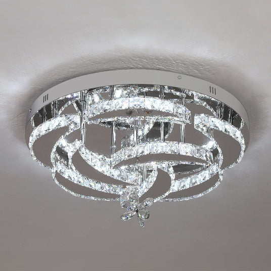 Crystal Ceiling Chandelier with Polished Chrome Finish