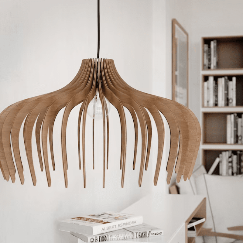Rowan Wooden Chandelier - Ceiling Fixture Detail