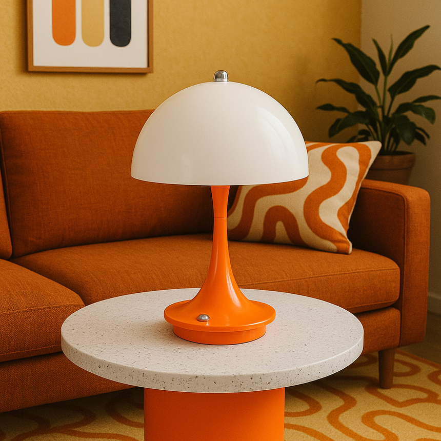 Mushroom table lamp for dining room accent