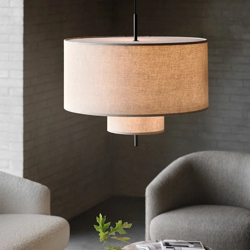Tiered Fabric Shade Chandelier Modern Decor