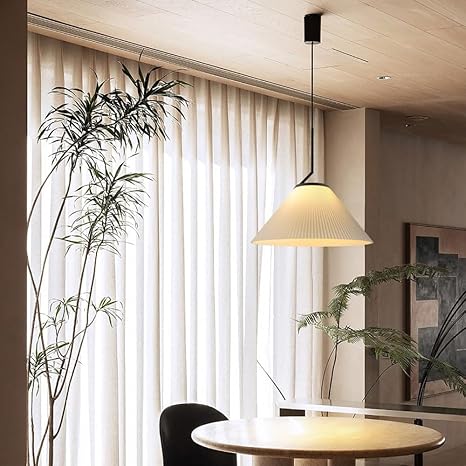 Caelara Scandinavian Fabric Pendant Light – Hero View - OroDwell