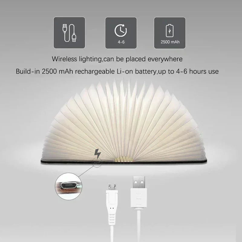 cordless rechargeable LED book light for bedside reading