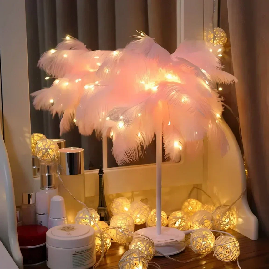 Lamp in cozy reading corner setting