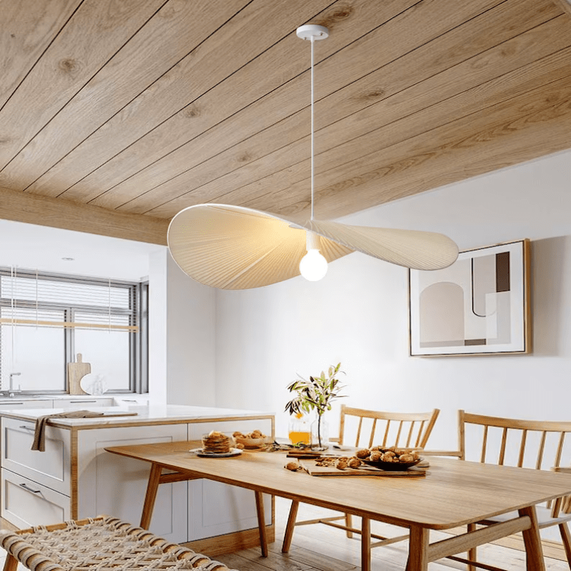 Rowan fabric pendant light additional angle view