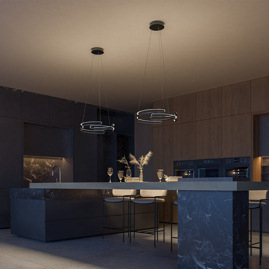 Industrial steel pendant lamp with LED lighting