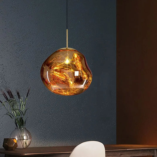 Organic Glass Pendant Light Sculptural Design