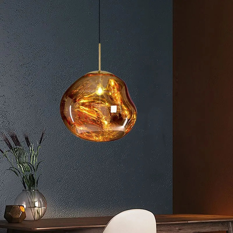 Organic Glass Pendant Light Sculptural Design