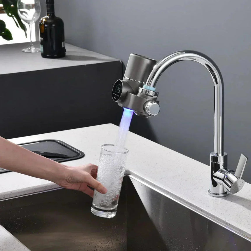 Led faucet water filter - UV purification display