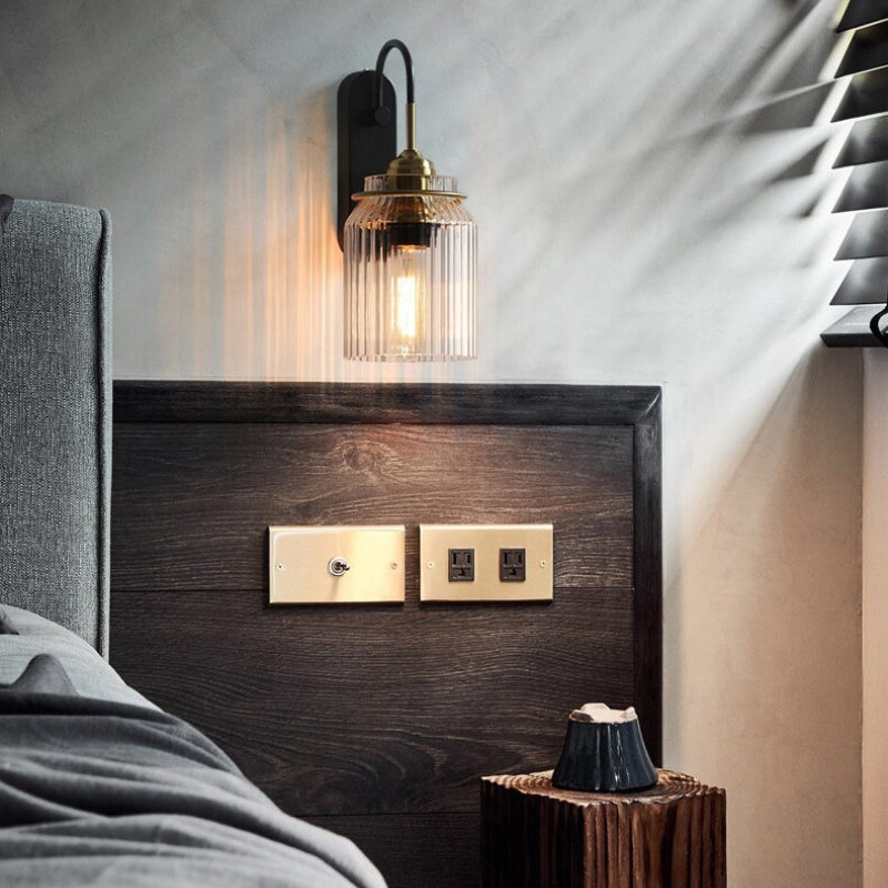 Ribbed Glass Wall Sconce Ambient Lighting