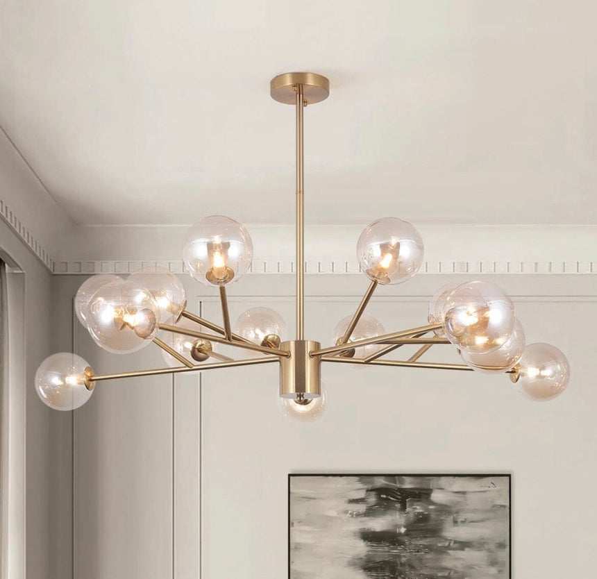 Glass Chandelier Fifteen Light Configuration