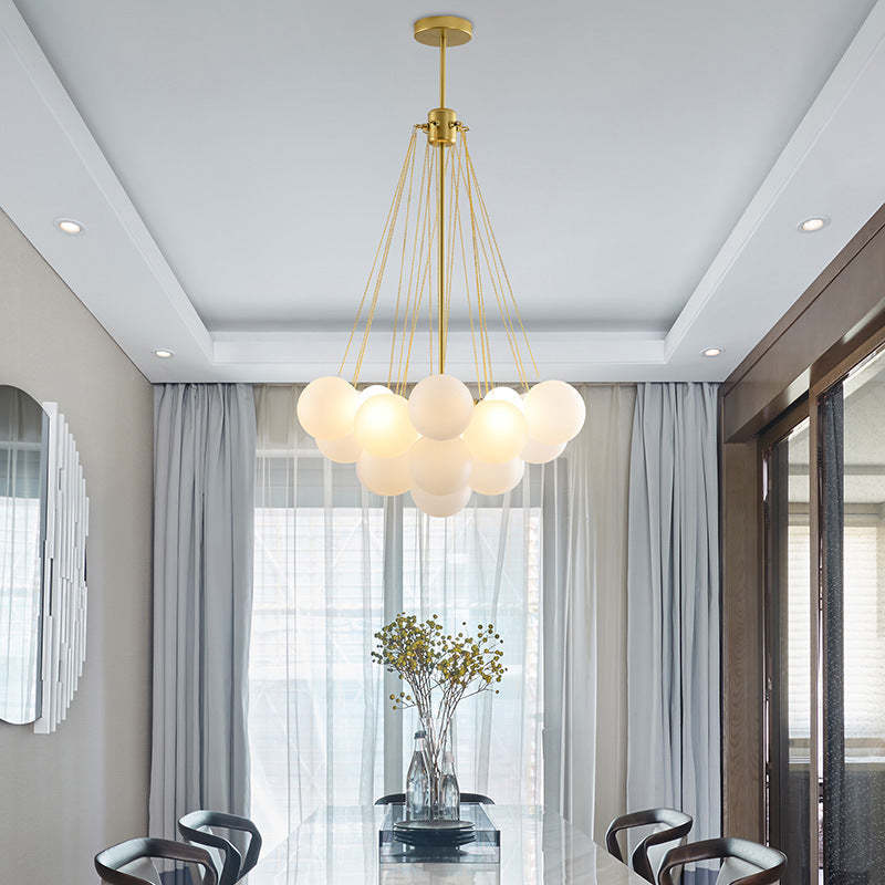 Metal pendant lamp detail of glass shade