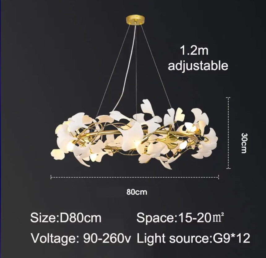 Antique gold ceiling fixture for dining area
