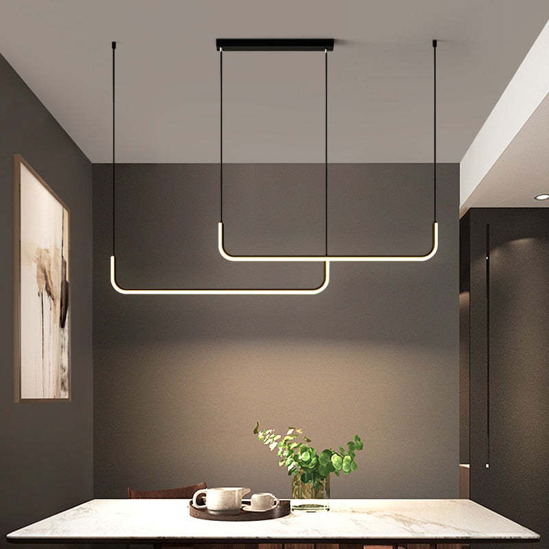 Pendant lamp installed above dining table