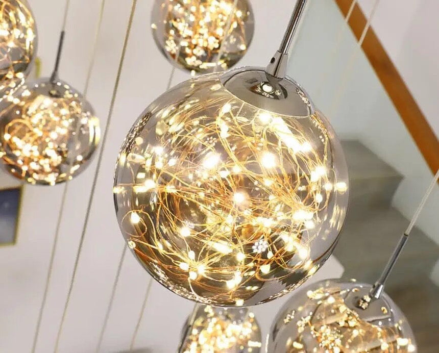 Glass Orb Chandelier for Home Decor Enthusiasts