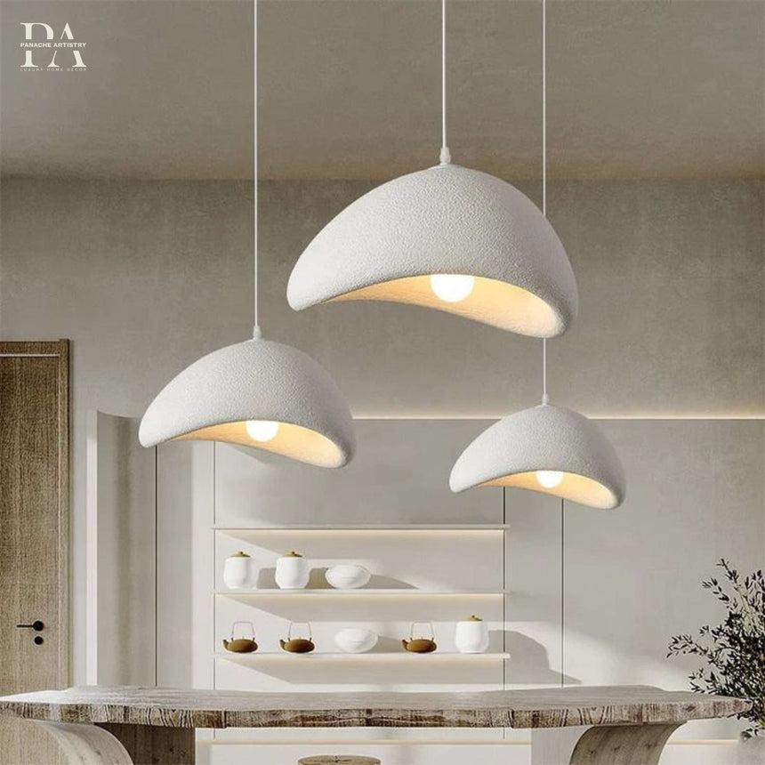 Handcrafted Chandelier with Natural Material Details