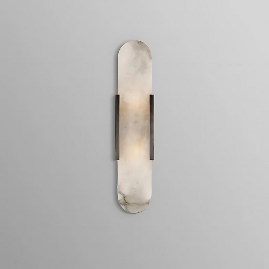 Marble Iron Wall Light Fixture Detail
