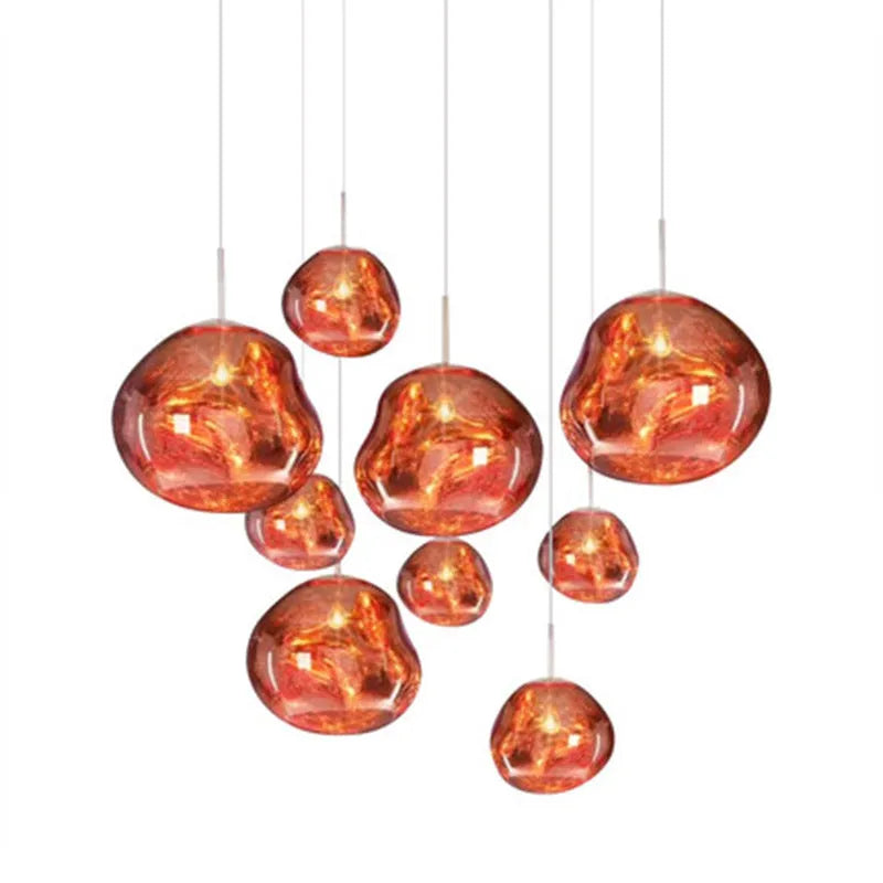 Metal and Glass Pendant Light for Bedroom