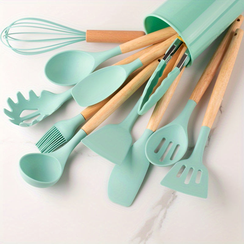 CulinaPro Silicone Cooking Tool Set in use for sauteing - OpalDwell