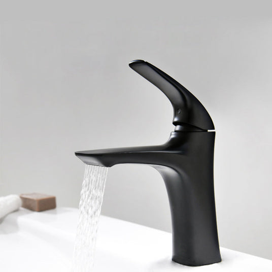 Single lever bathroom vessel faucet - antique black brass finish