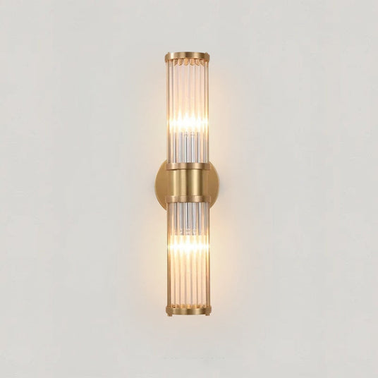 Gold plated crystal wall sconce fixture