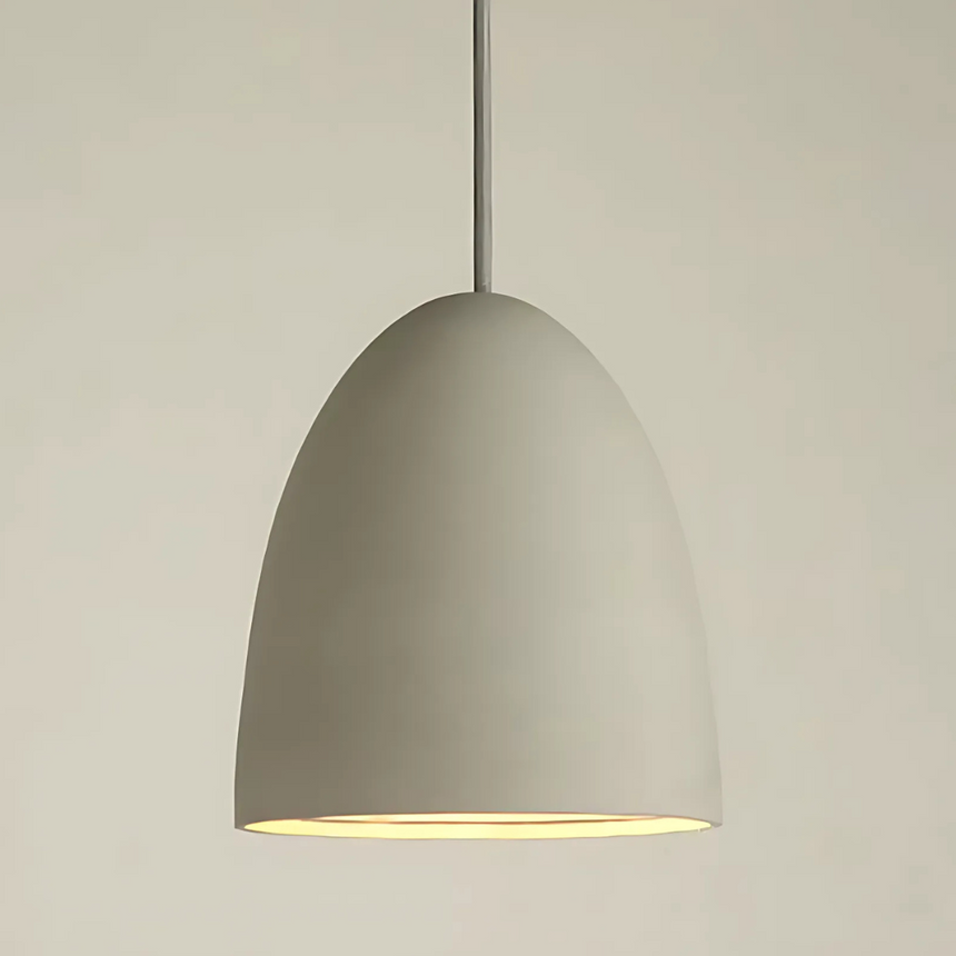 White pendant light warm ambient glow scene