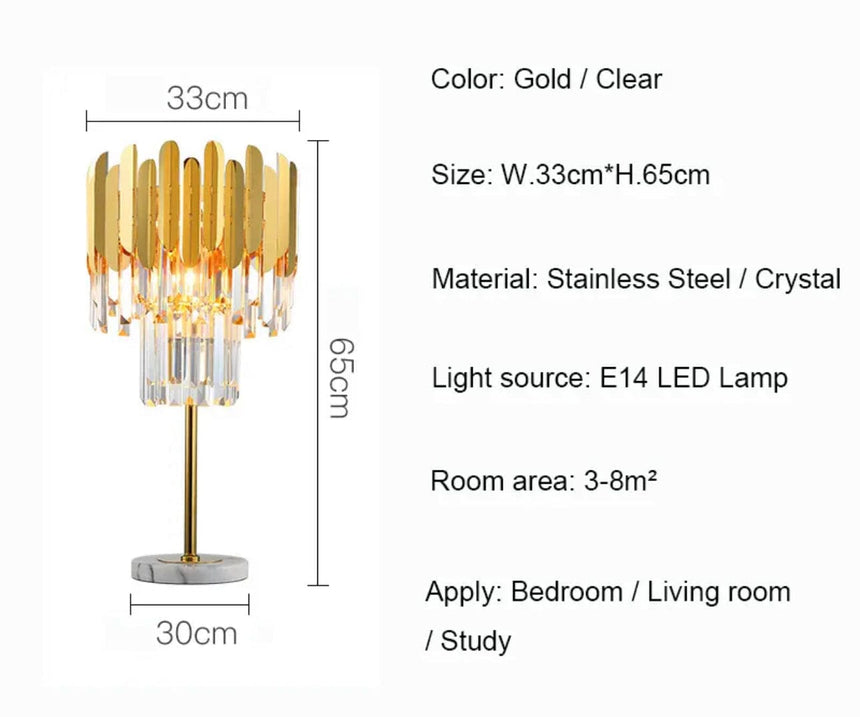 crystal and stainless steel floor lamp - close-up crystal detail
