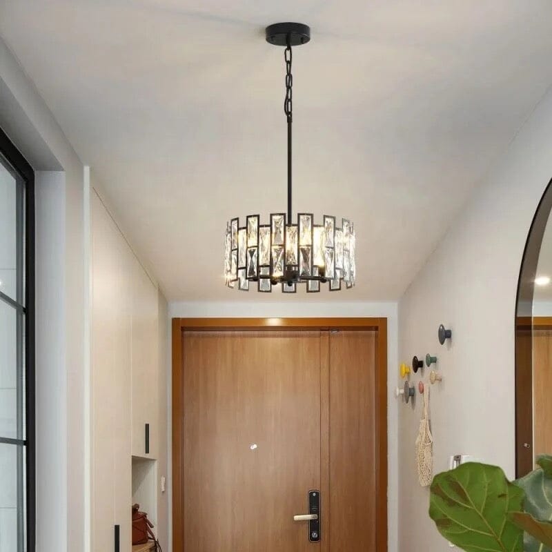 Crystal Pendant Light Round Silhouette Ceiling Fixture - OpalDwell