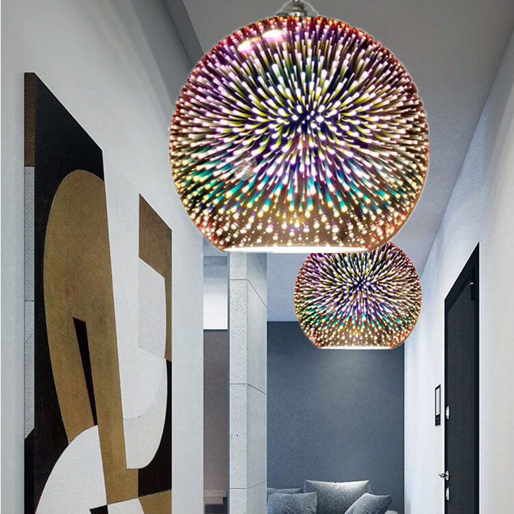 Colorful Firework Glass Pendant Light Fixture