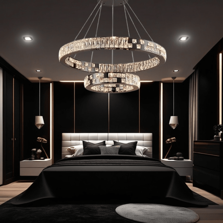 black chandelier ring design for dining room