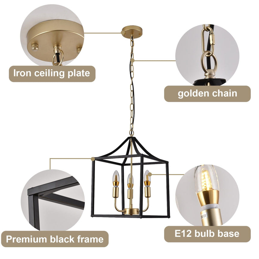 Black Birdcage Chandelier for Farmhouse Interiors