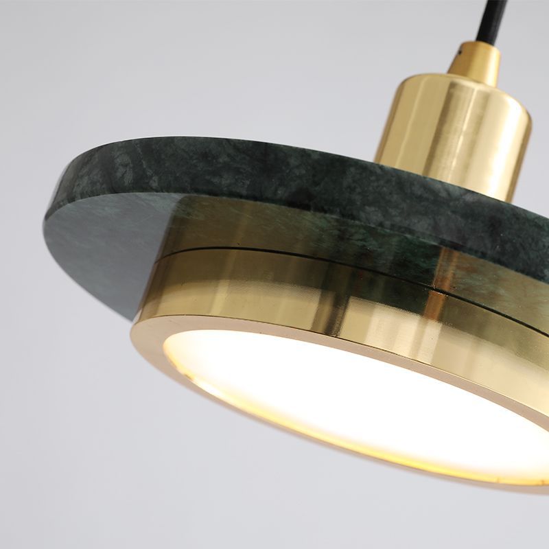 Metal and Marble Pendant Light Detail