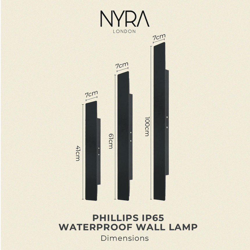 Weatherproof wall light for patio spaces