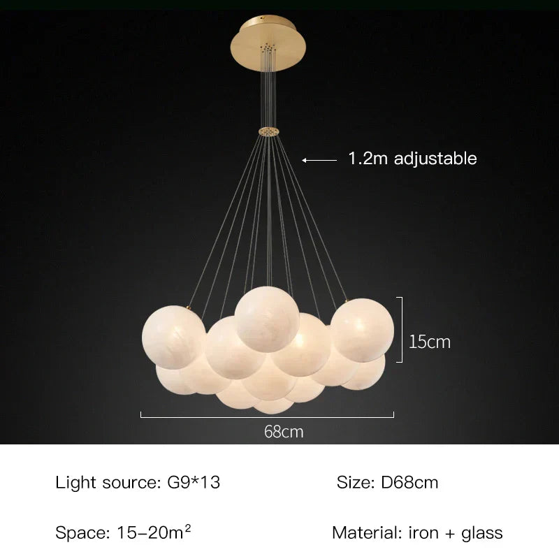 cinematic glow bubble chandelier