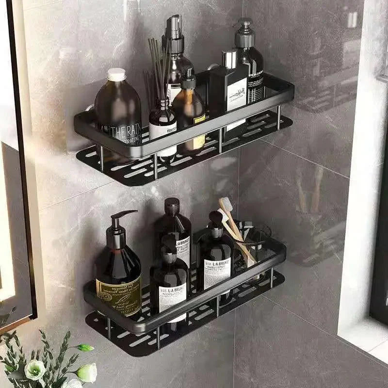 Corner bathroom shelf - single-tier corner design