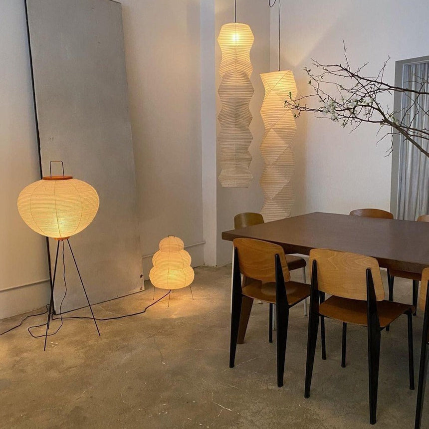 Kaze Rice Paper Floor Lamp - Japanese-Inspired Ambient Glow OpalDwell