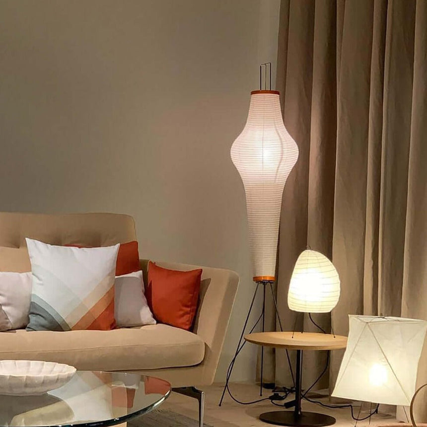 Kaze Rice Paper Floor Lamp - Japanese-Inspired Ambient Glow OpalDwell