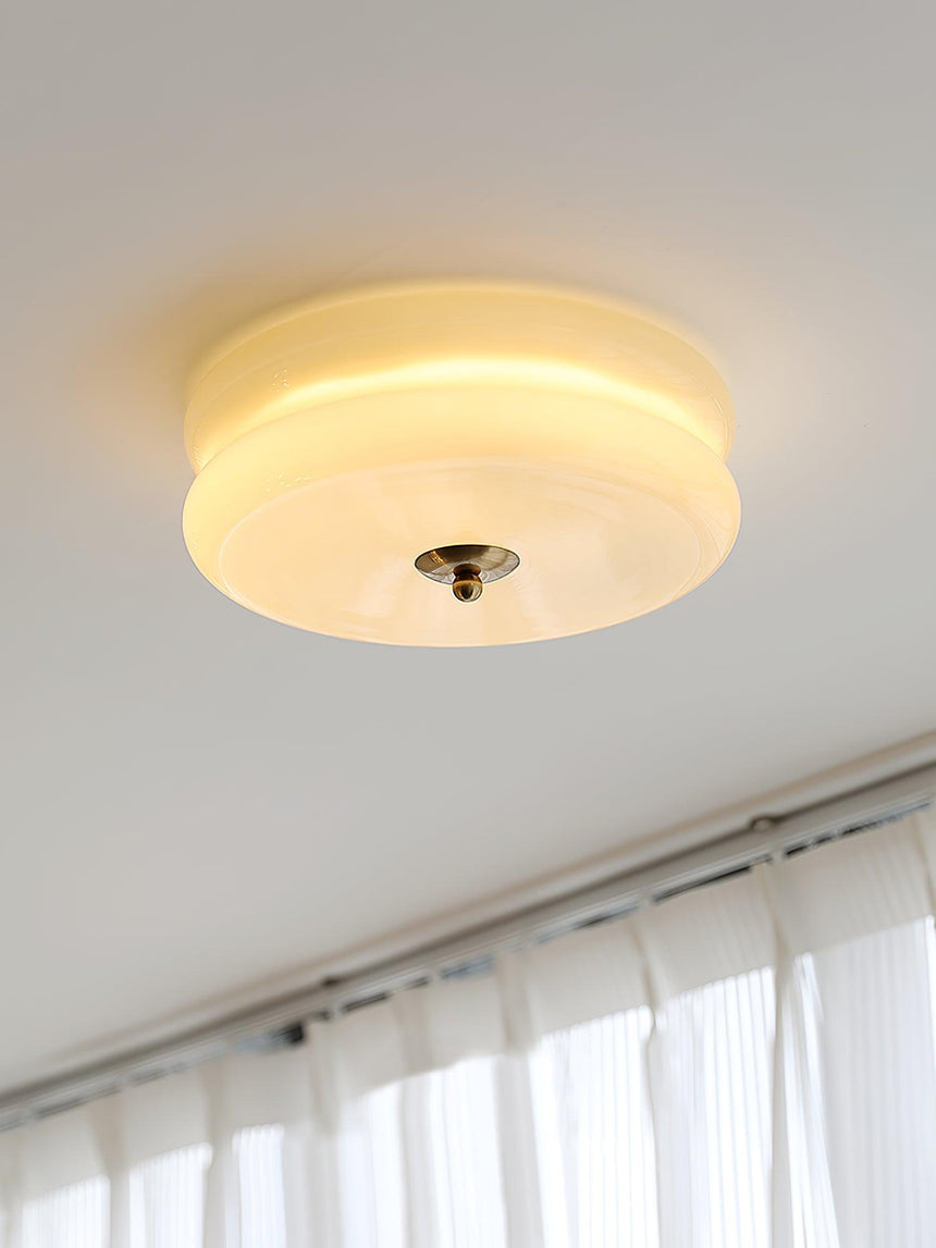 Iron and Glass Ceiling Light Detail