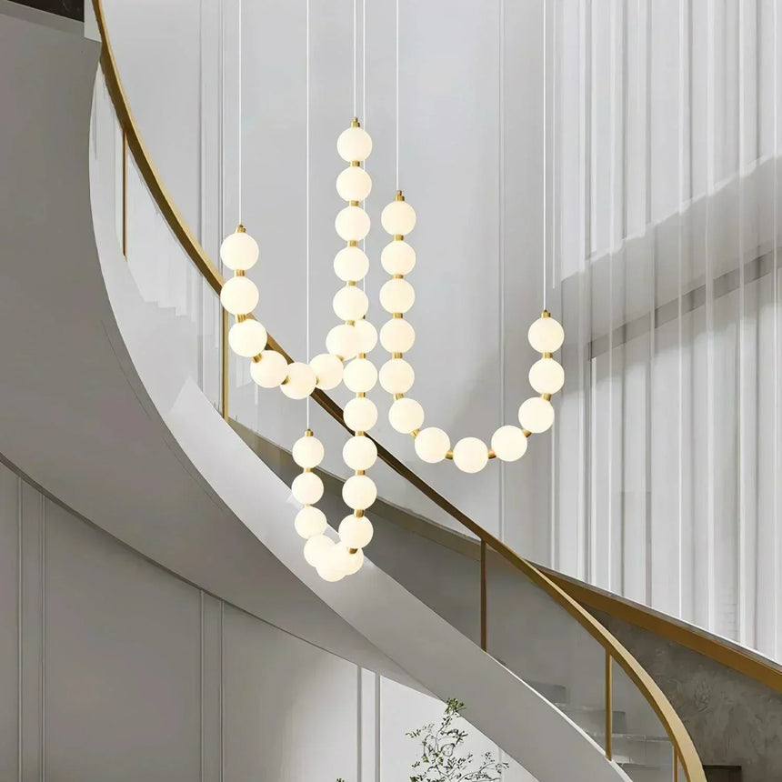 Elegant Brass Chandelier with Acrylic Accents