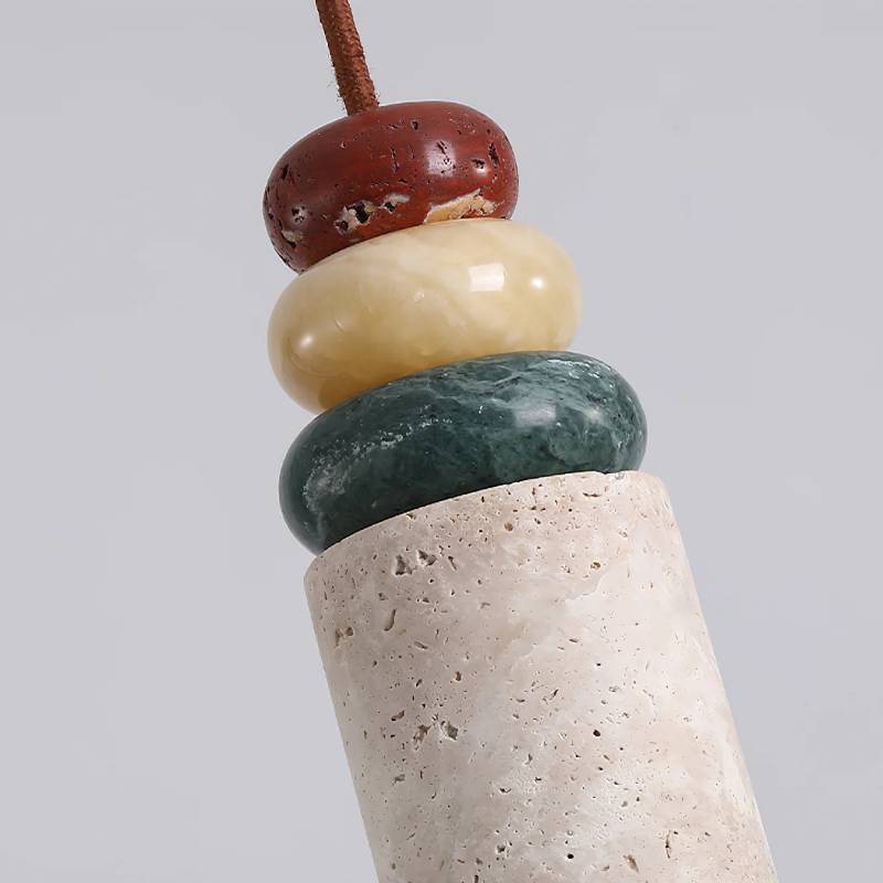 Travertine Pendant Light Side Angle View OpalDwell