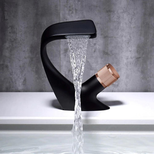 Brass Waterfall Faucet Curved Body Detail