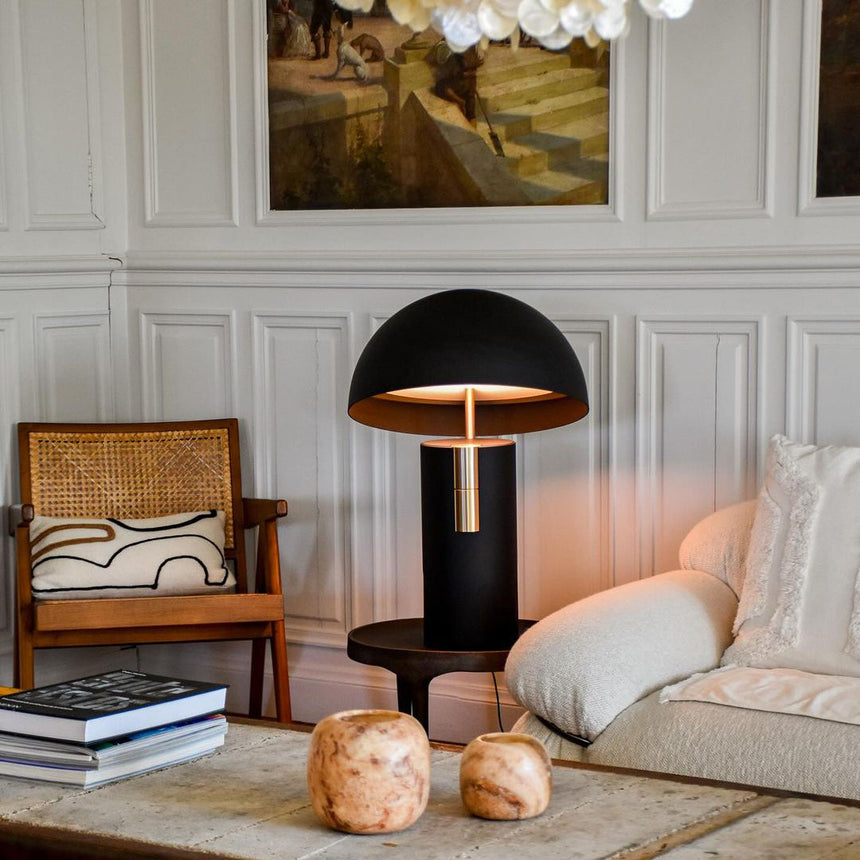 Avora Glass Table Lamp lifestyle scene – office | OroDwell