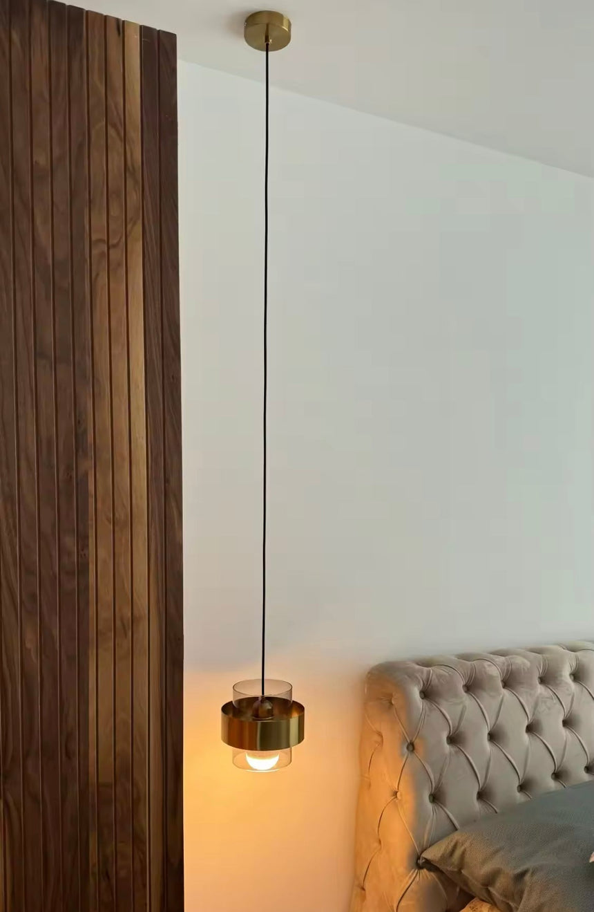 Pendant light installed in dining setting