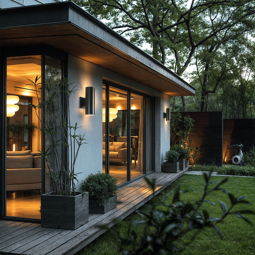 Double head wall lamp for patio