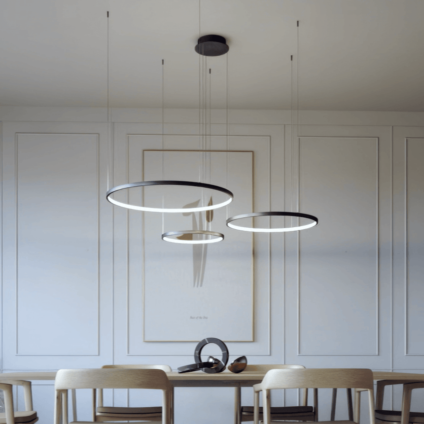 Aluminum ring pendant lamp for modern homes