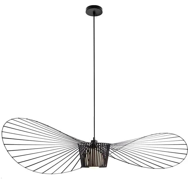 Black Pendant Light Close-Up of Hat Shade