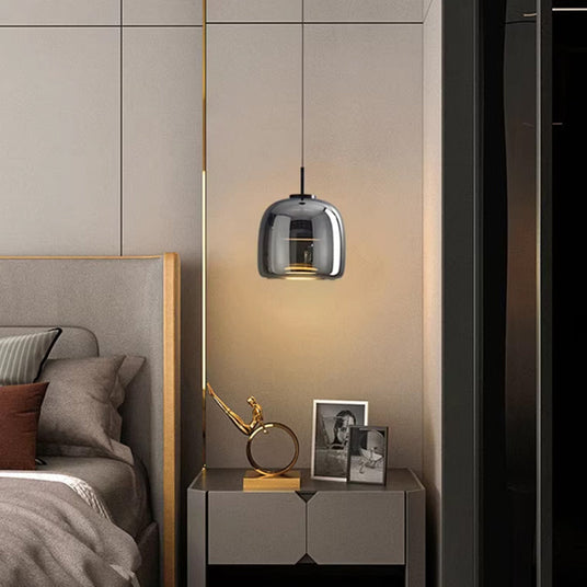 Black Glass Pendant Light Sleek Minimalist Finish